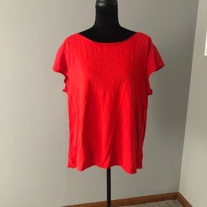 Red Talbots Top short sleeve XL NWT